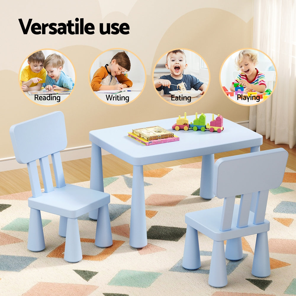 Keezi Kids Table and 2 Chairs Set Blue