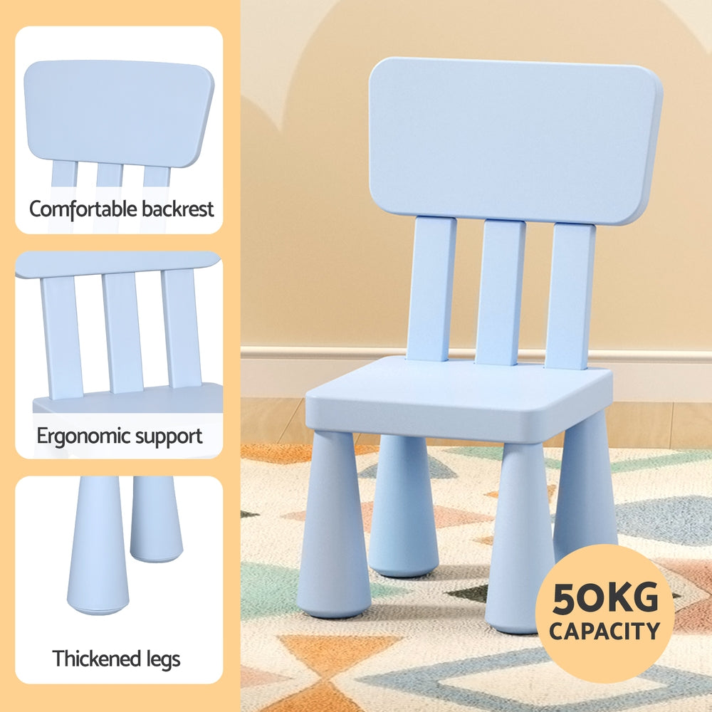 Keezi Kids Table and 2 Chairs Set Blue