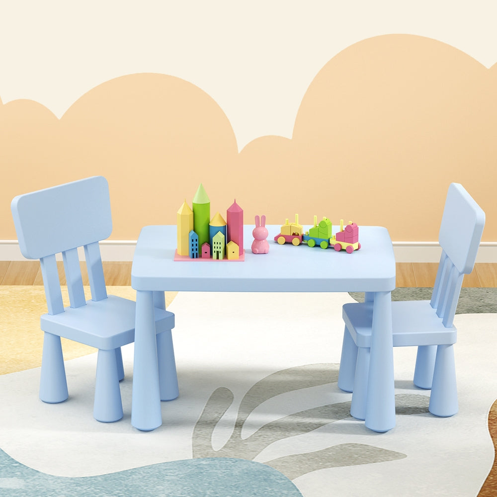 Keezi Kids Table and 2 Chairs Set Blue