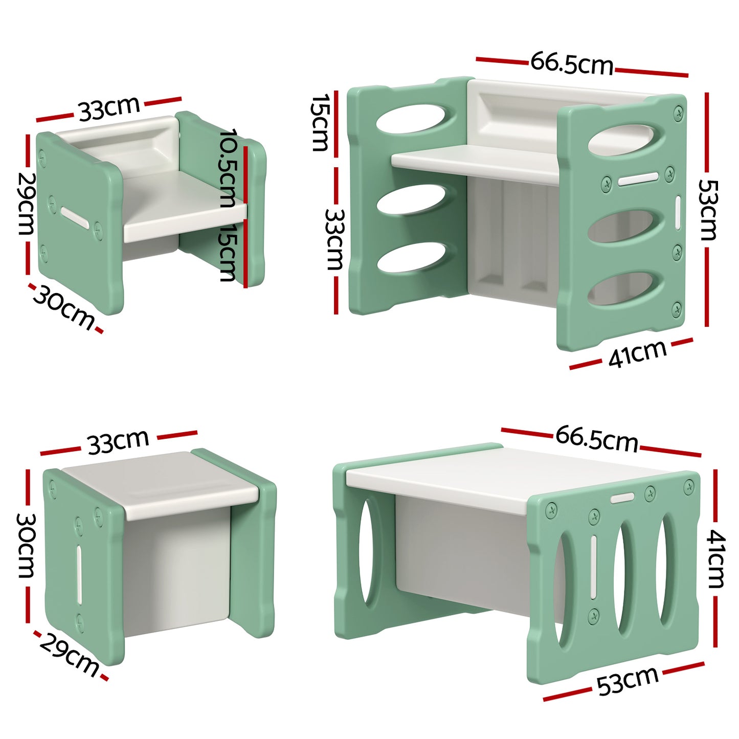 Nubo 3 Piece Kids Table and Chairs Set