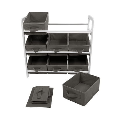 Kids Toy Box Storage Unit Drawers Childrens Bedroom Shelf Baby Nursery Furniture Grey