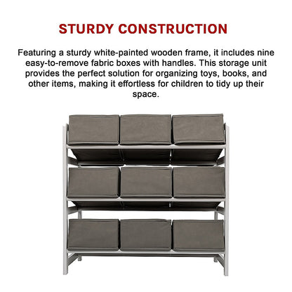 Kids Toy Box Storage Unit Drawers Childrens Bedroom Shelf Baby Nursery Furniture Grey